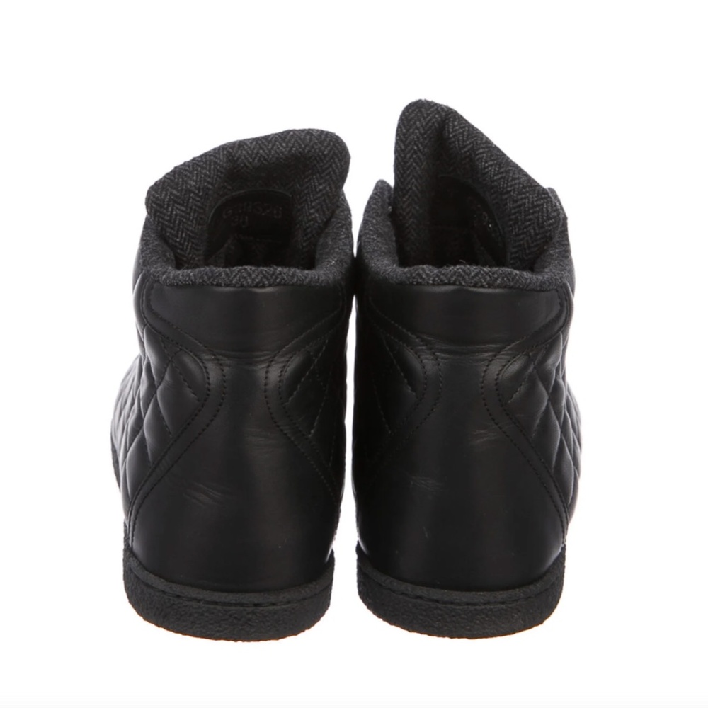 Chanel Lambskin High Top Sneakers Size 37.5 - Picture 3 of 6